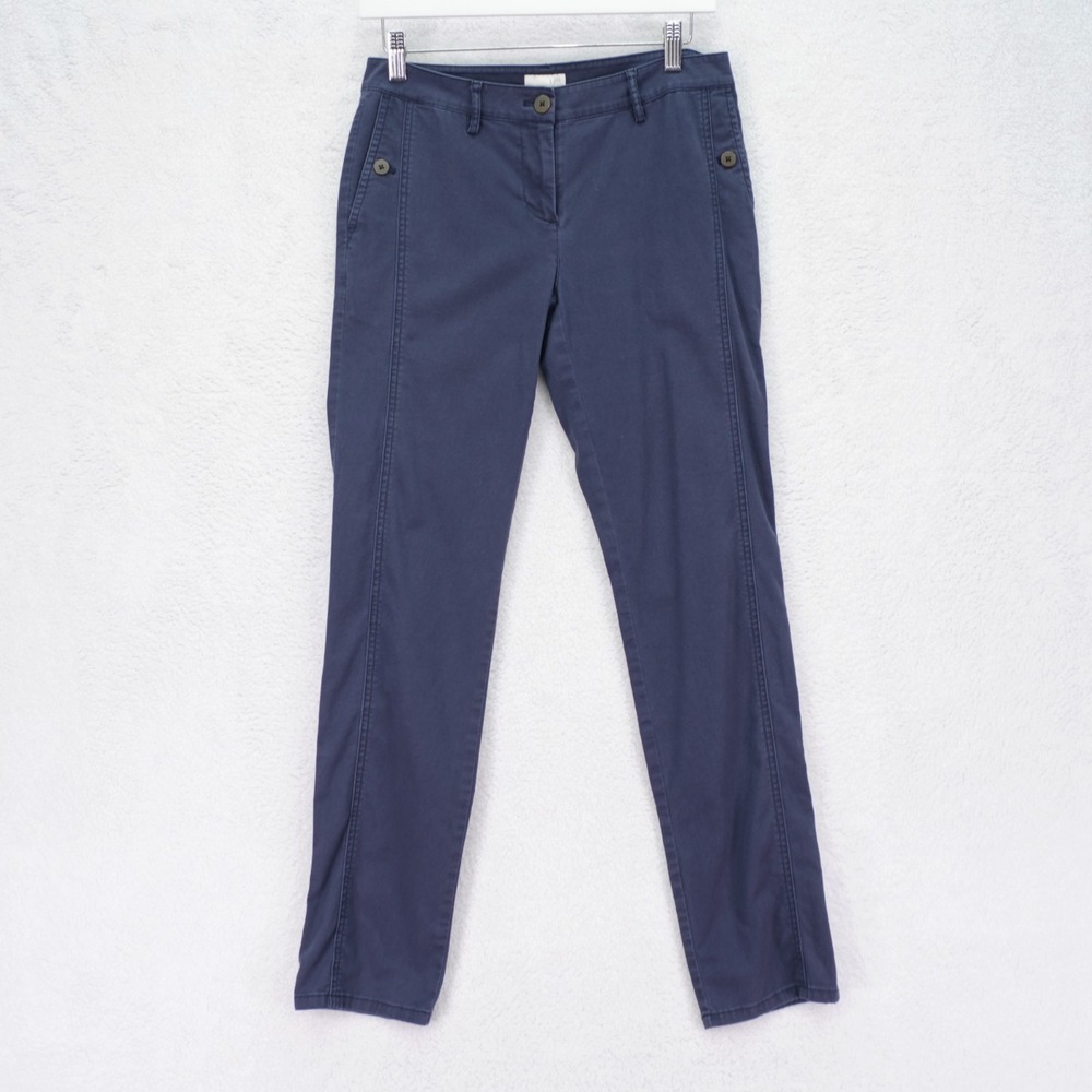 J. Jill Blue Chino Pants Canvas Cotton Spandex -2  30 / 30.5-‎ Low Rise
